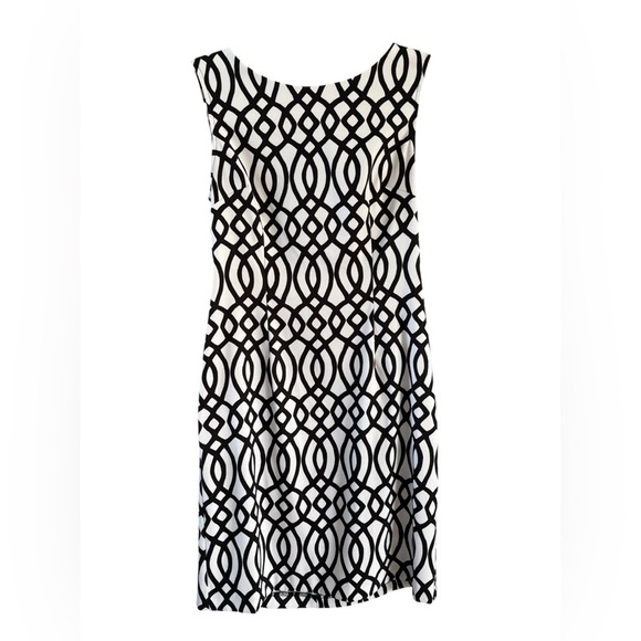Connected Apparel Monochrome Geometric Midi Dress - Picture 1 of 7